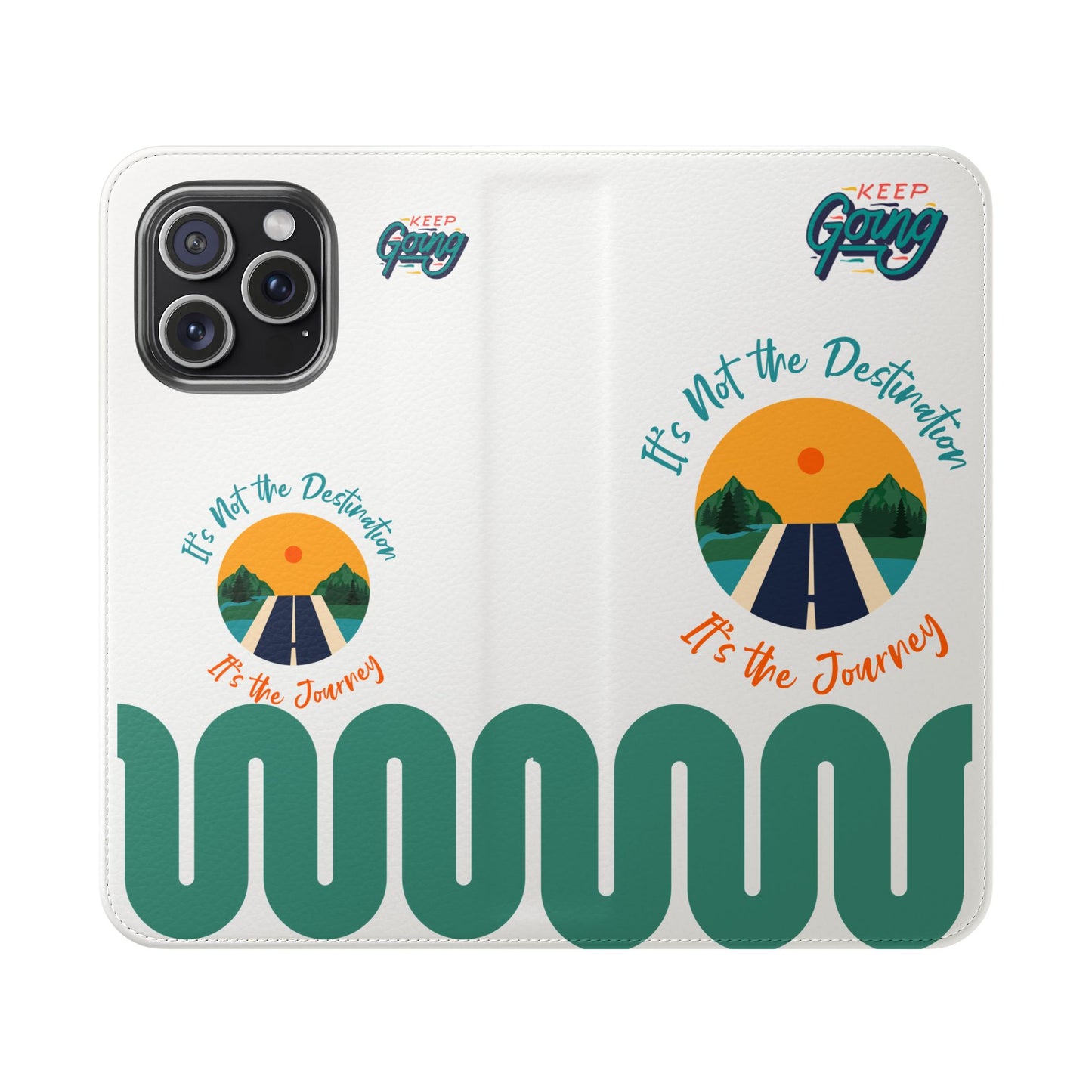 Inspirational Phone Flip Cases - Keep Going: Travel Lovers, Motivational Gifts, Phone Accessories, Road Trip Essentials, Adventure Gear