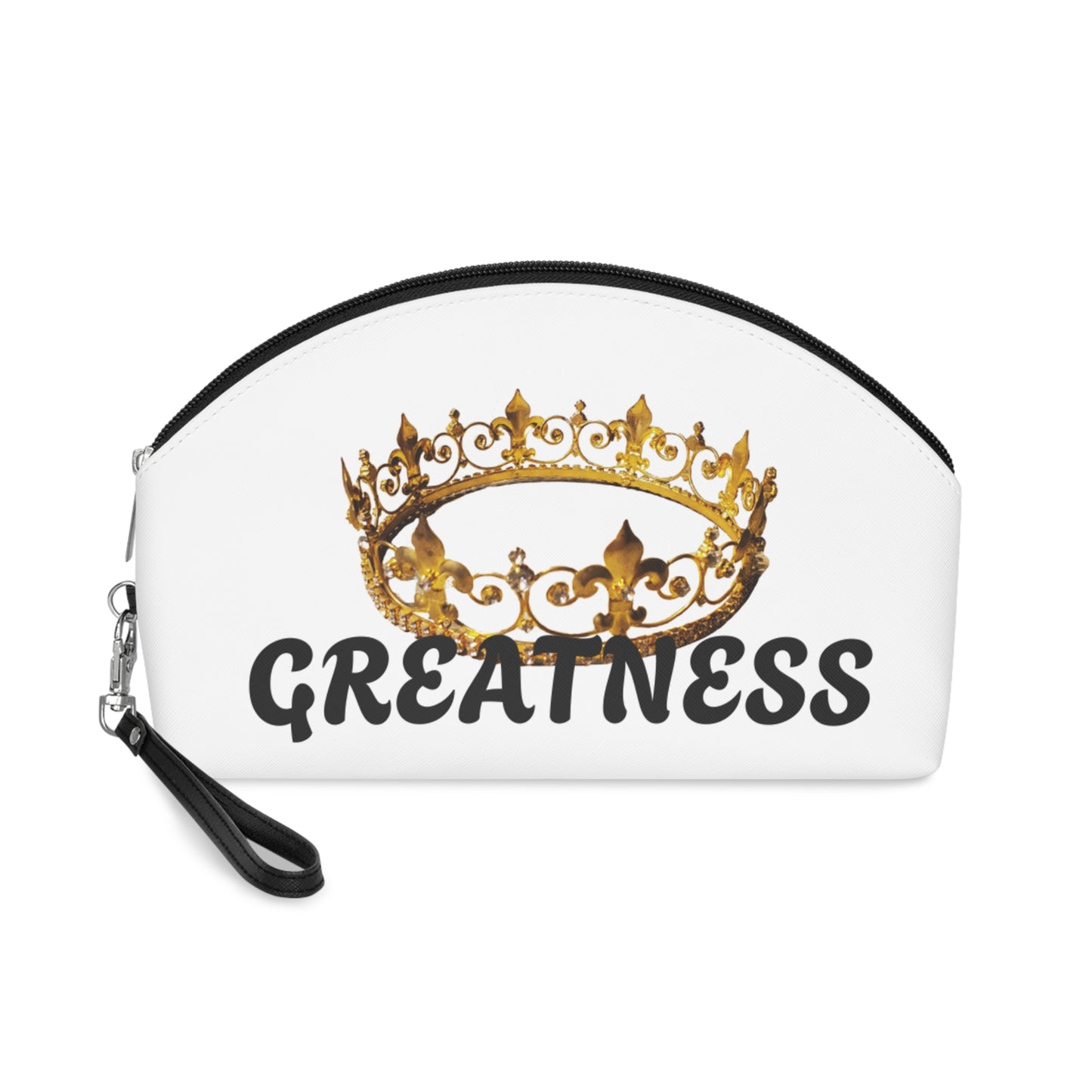 Crowned Makeup Bag - Greatness Inspirational Pouch for Beauty Lovers, Gift for Her, Travel Cosmetic Case, Royal Style Organizer, [...]
