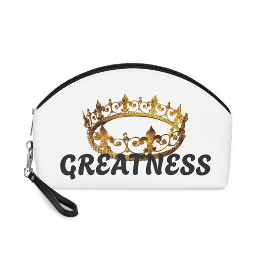 Crowned Makeup Bag - Greatness Inspirational Pouch for Beauty Lovers, Gift for Her, Travel Cosmetic Case, Royal Style Organizer, [...]