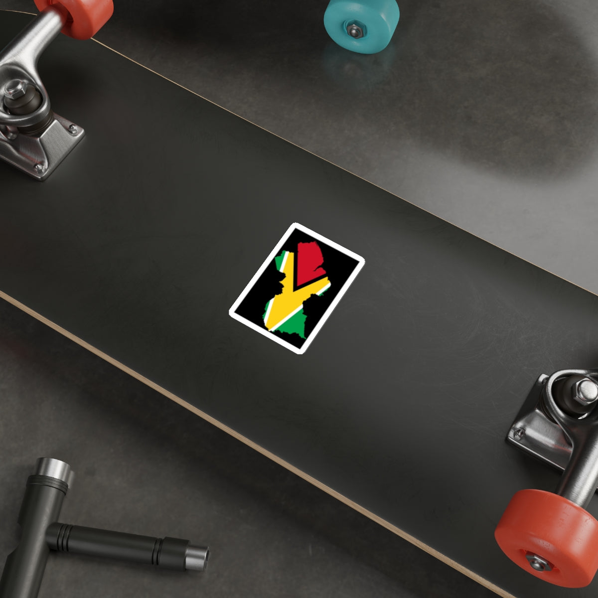 Vibrant Guyana Map Die-Cut Stickers, Travel Decals, Laptop Stickers, Gift for Travelers, Decorative Planner Stickers