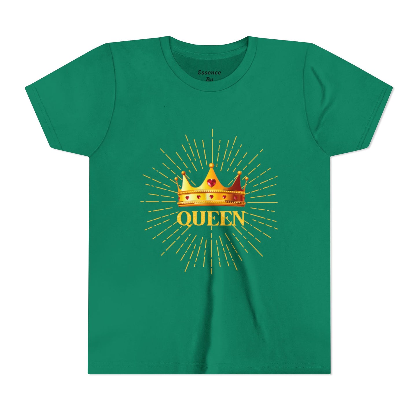 Queen Youth Short Sleeve Tee, Kids Crown Shirt, Birthday Gift for Girls, Cute Casual Wear, Royalty Themed Tee, Celebratory Apparel
