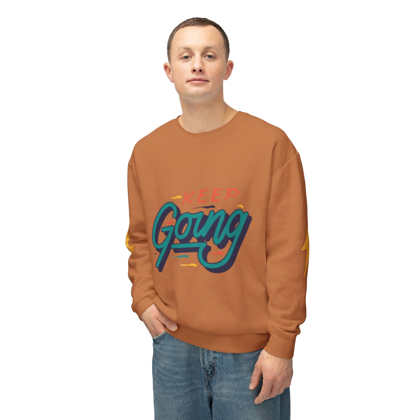 Motivational Unisex Lightweight Crewneck Sweatshirt - Keep Going, Casual Wear, Gift for Friends, Daily Inspiration, Positive Vibe, [...]