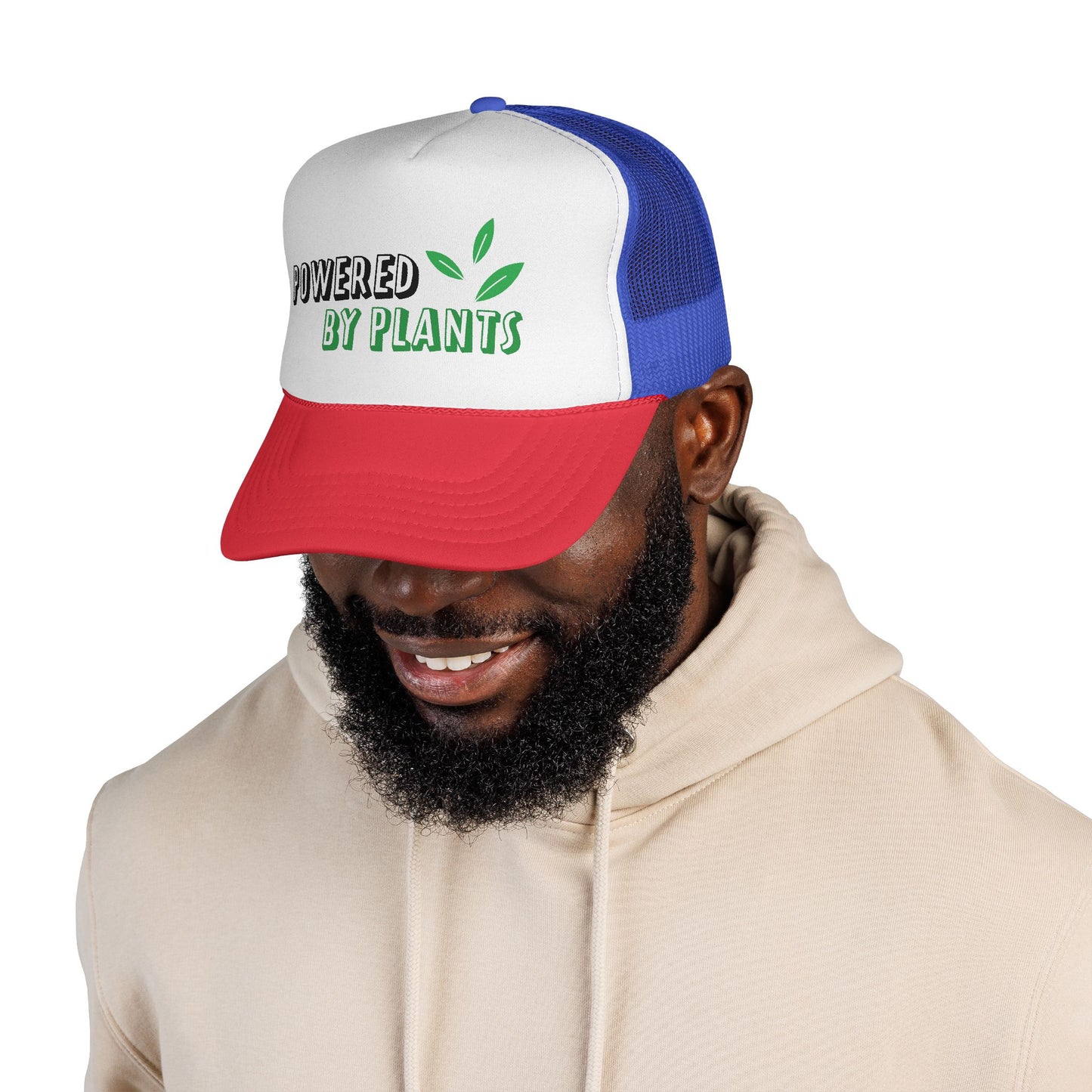 Eco-Friendly Trucker Cap - Powered by Plants, Sustainable Gift, Casual Hat for Plant Lovers, Gardening Accessory, Everyday Wear, Earth Day