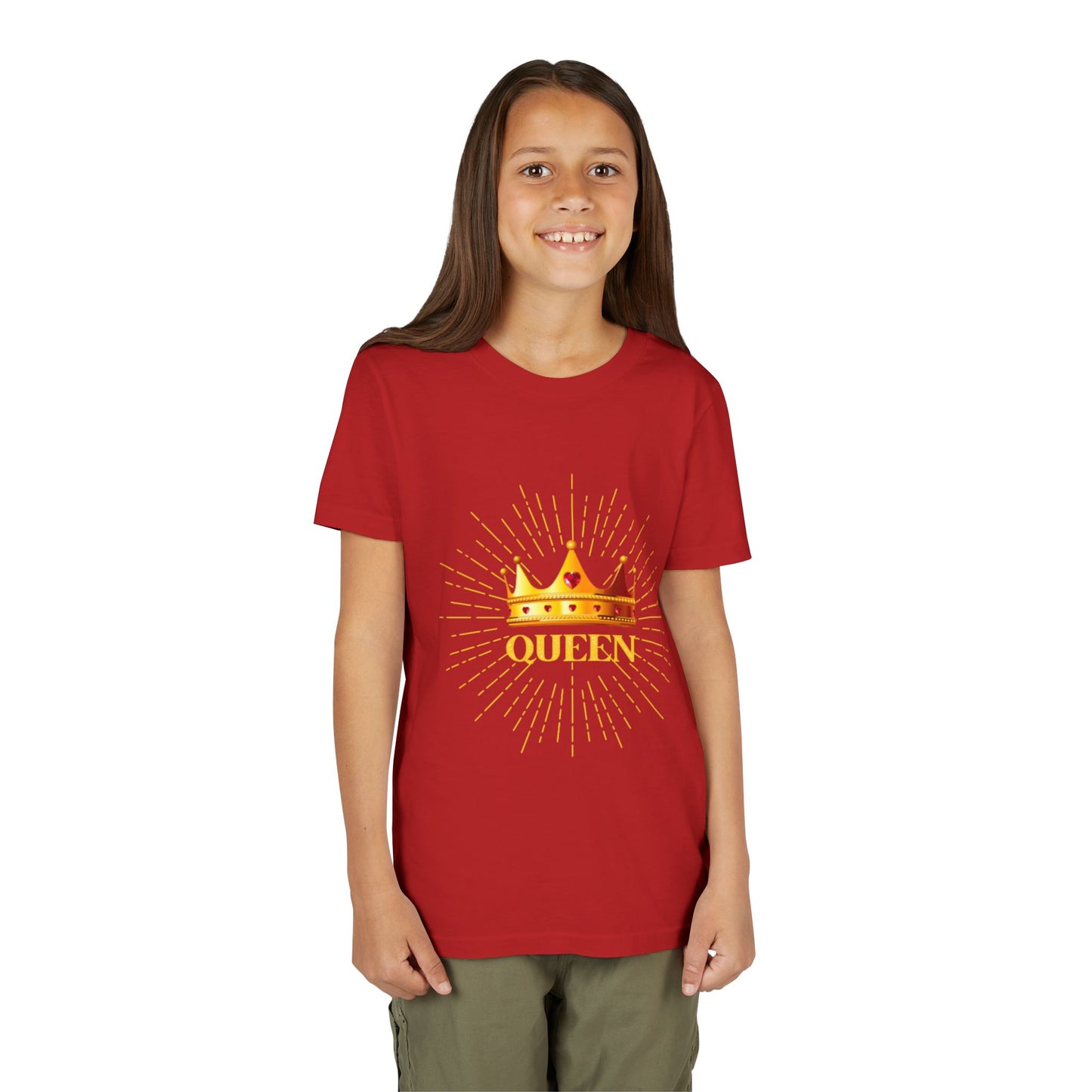 Queen Youth Short Sleeve Tee, Kids Crown Shirt, Birthday Gift for Girls, Cute Casual Wear, Royalty Themed Tee, Celebratory Apparel