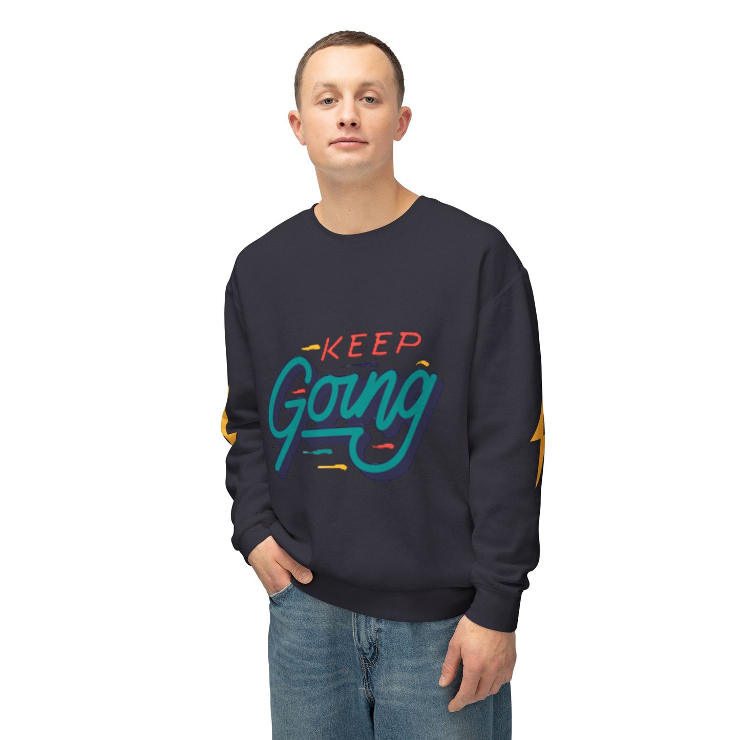 Motivational Unisex Lightweight Crewneck Sweatshirt - Keep Going, Casual Wear, Gift for Friends, Daily Inspiration, Positive Vibe, [...]