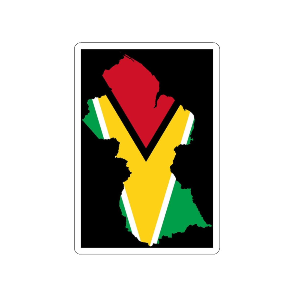 Vibrant Guyana Map Die-Cut Stickers, Travel Decals, Laptop Stickers, Gift for Travelers, Decorative Planner Stickers