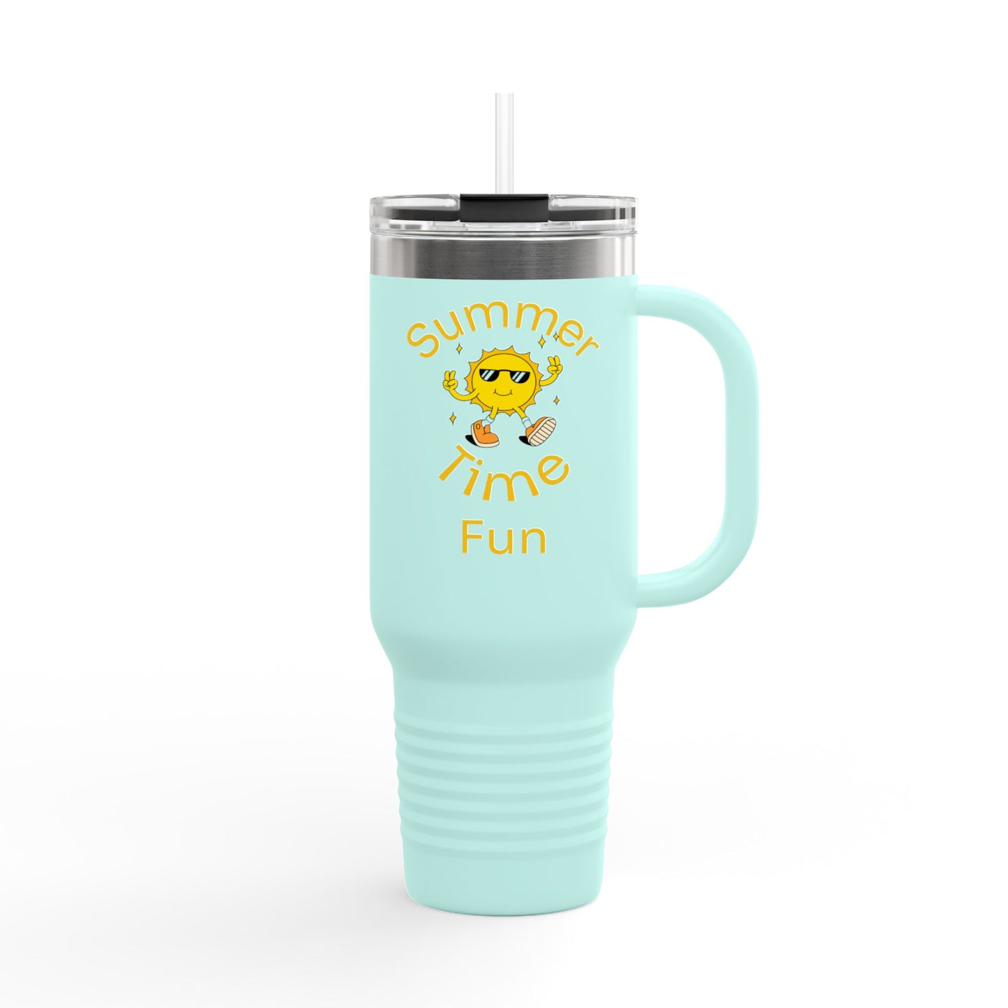 Insulated Travel Mug, 40oz - Summer Time Fun Design, Perfect for Hot & Cold Beverages, Outdoor Adventures, Gifts for Summer Lovers, [...]