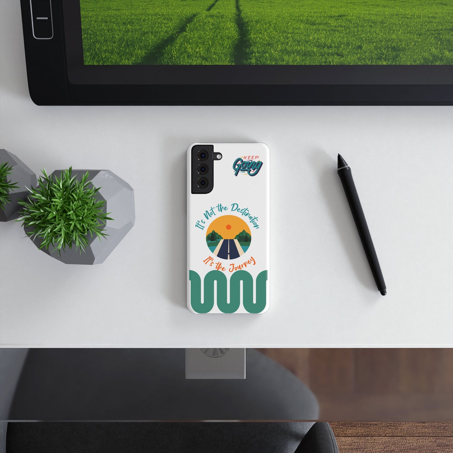 Inspirational Phone Case, Slim Snap Case with Motivational Design, Keep Going Case, Gift for Travelers, Journey Reminder Case