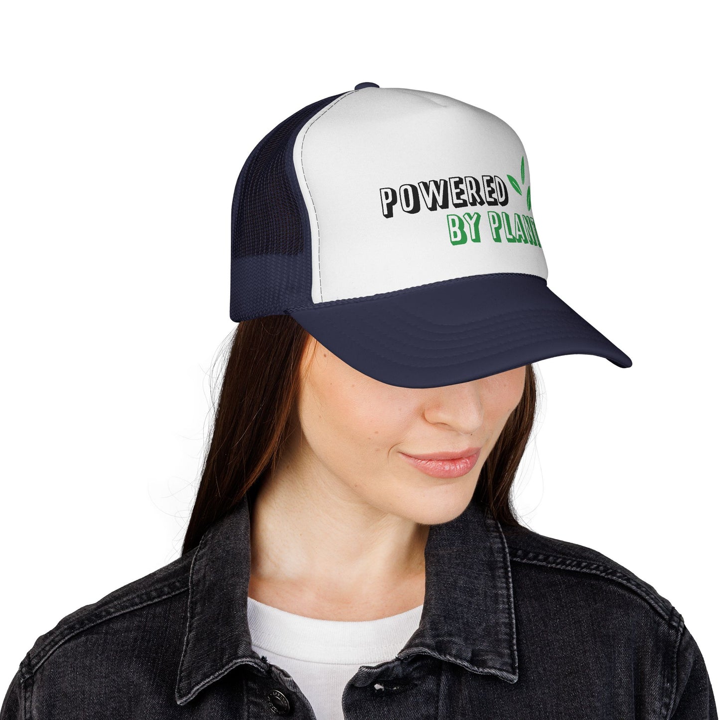 Eco-Friendly Trucker Cap - Powered by Plants, Sustainable Gift, Casual Hat for Plant Lovers, Gardening Accessory, Everyday Wear, Earth Day