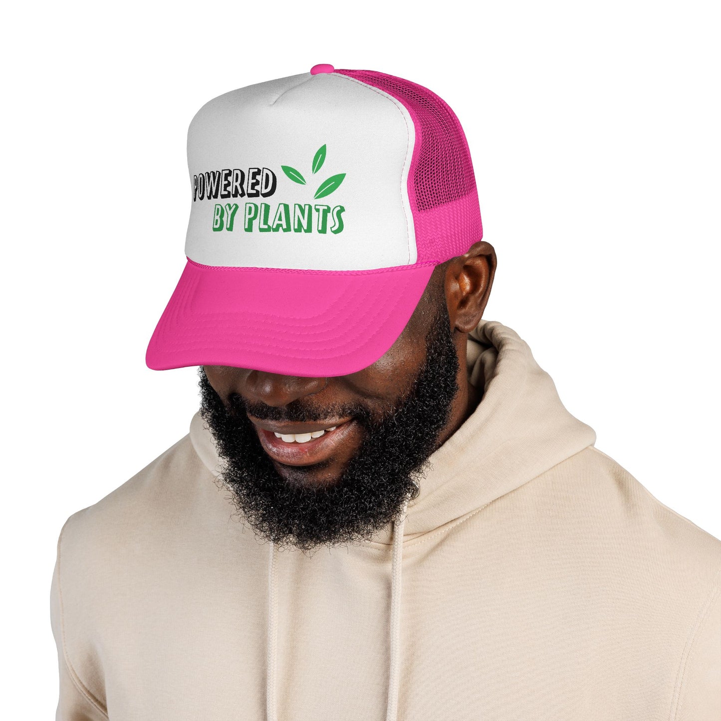 Eco-Friendly Trucker Cap - Powered by Plants, Sustainable Gift, Casual Hat for Plant Lovers, Gardening Accessory, Everyday Wear, Earth Day