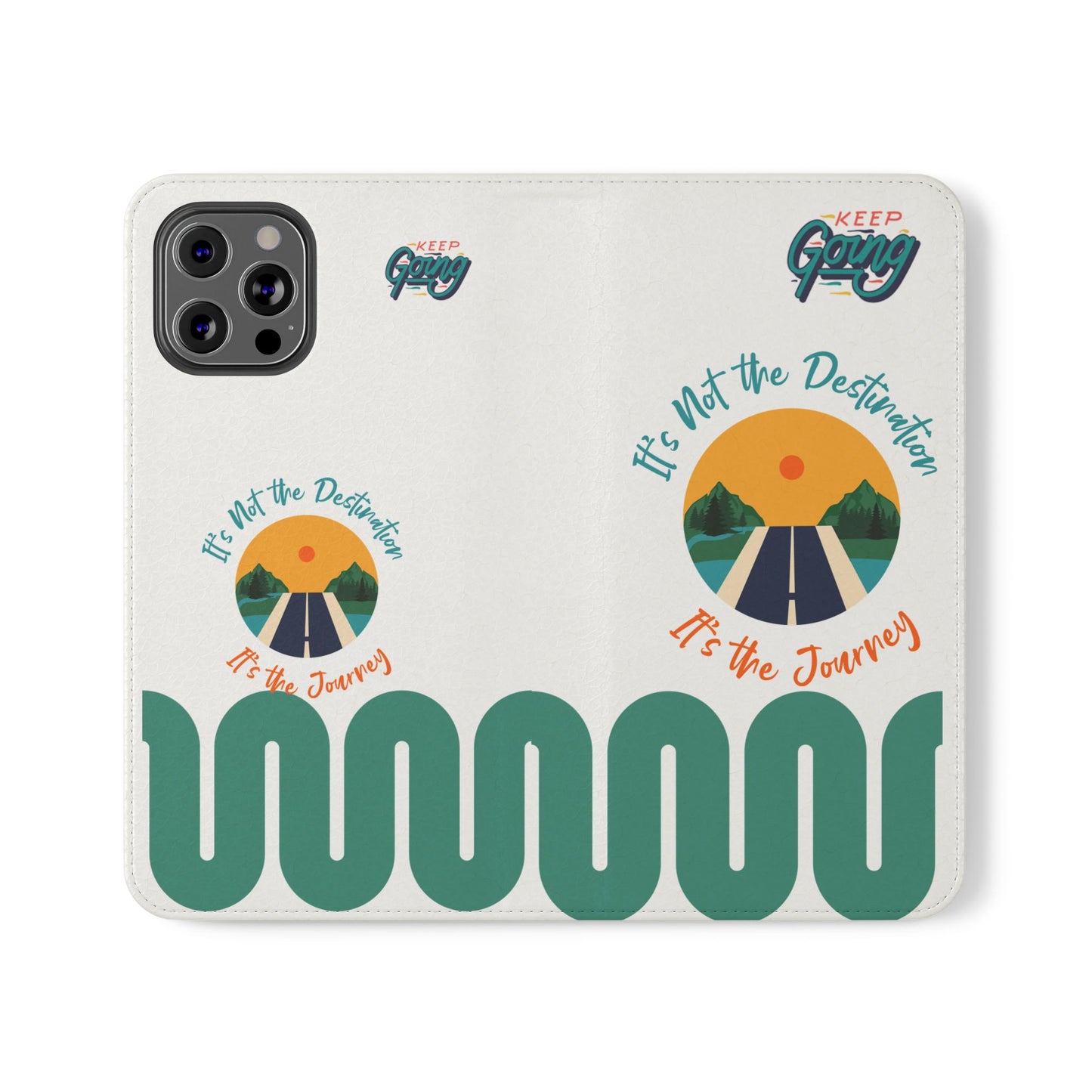 Inspirational Phone Flip Cases - Keep Going: Travel Lovers, Motivational Gifts, Phone Accessories, Road Trip Essentials, Adventure Gear