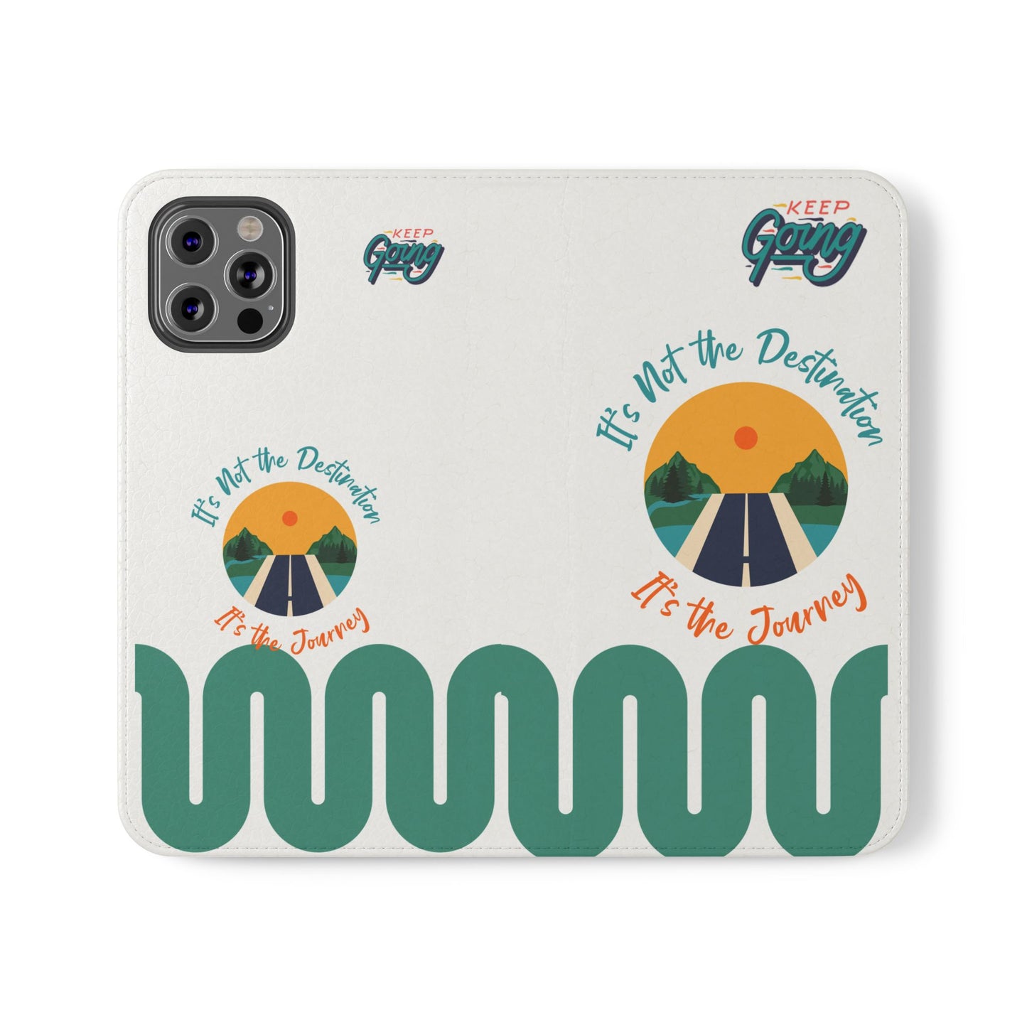 Inspirational Phone Flip Cases - Keep Going: Travel Lovers, Motivational Gifts, Phone Accessories, Road Trip Essentials, Adventure Gear