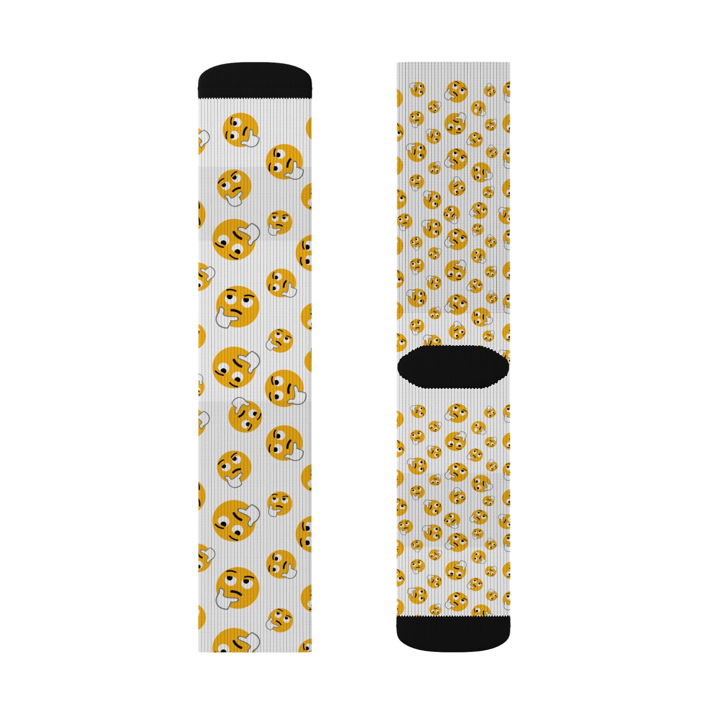 Happy Emoji Socks, Fun Sublimation Socks, Unique Gift for Friends, Quirky Fashion Accessory, Playful Gift for Any Occasion