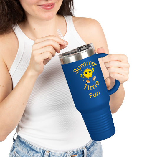Insulated Travel Mug, 40oz - Summer Time Fun Design, Perfect for Hot & Cold Beverages, Outdoor Adventures, Gifts for Summer Lovers, [...]