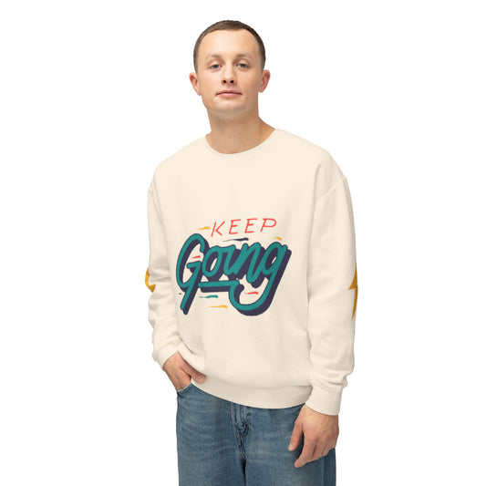 Motivational Unisex Lightweight Crewneck Sweatshirt - Keep Going, Casual Wear, Gift for Friends, Daily Inspiration, Positive Vibe, [...]