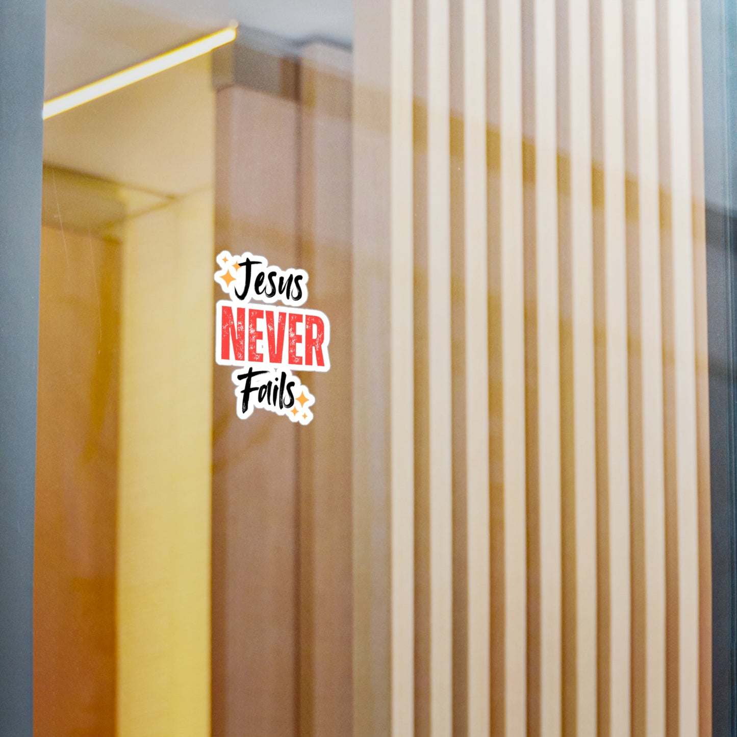 Inspirational Vinyl Decals - Jesus Never Fails, Faith Stickers, Home Decor, Christian Gifts, Car Stickers, Motivational Quotes