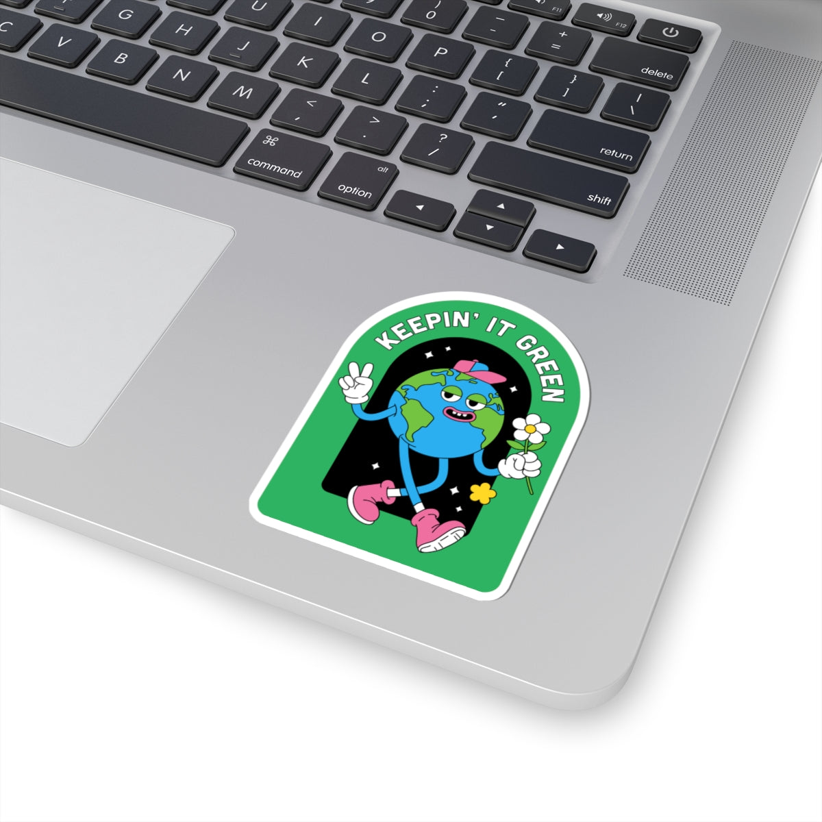 Eco-Friendly Kiss-Cut Stickers, Sustainable Decor, Cute Earth Stickers, Green Living Gifts, Fun Vinyl Stickers