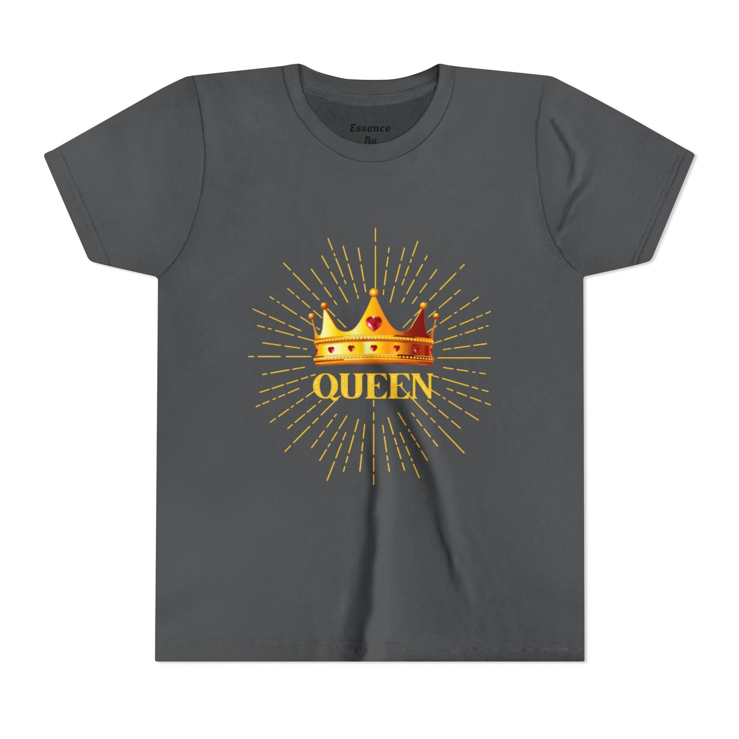 Queen Youth Short Sleeve Tee, Kids Crown Shirt, Birthday Gift for Girls, Cute Casual Wear, Royalty Themed Tee, Celebratory Apparel
