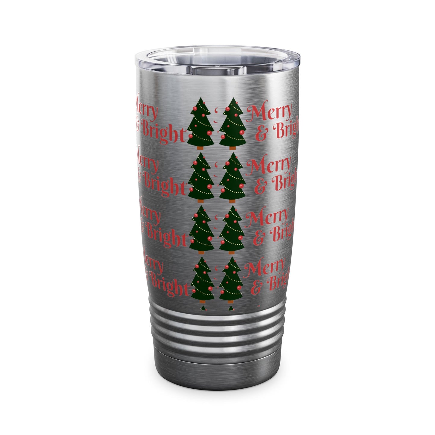 Merry & Bright Holiday Tumbler | 20oz Travel Mug, Christmas Gift, Seasonal Drinkware, Reusable Cup, Festive Party Beverage