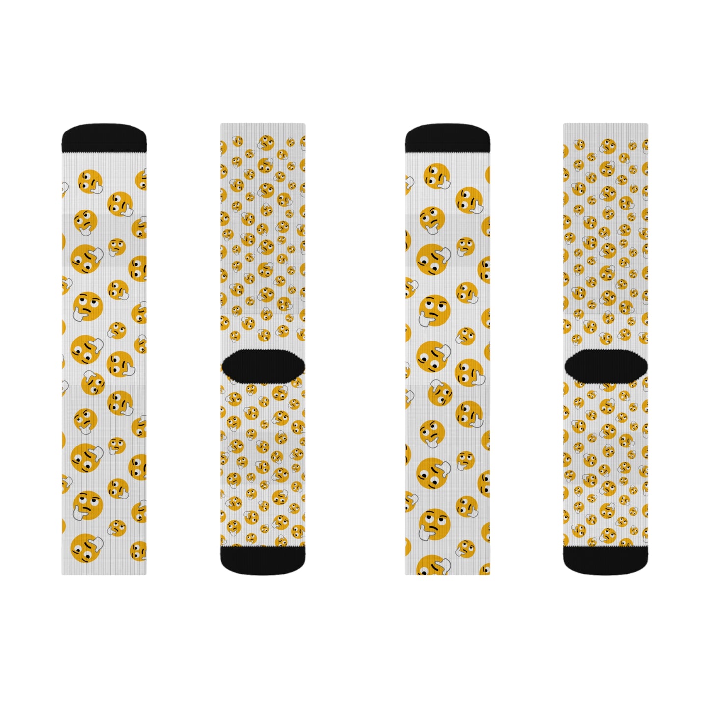 Happy Emoji Socks, Fun Sublimation Socks, Unique Gift for Friends, Quirky Fashion Accessory, Playful Gift for Any Occasion